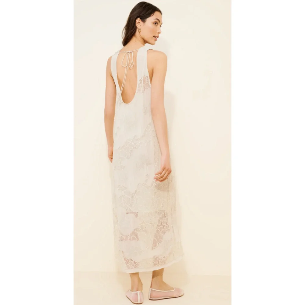 NEW FREE PEOPLE STONE MANY MOONS LACE SLIP MIDI DRESS SZ XS